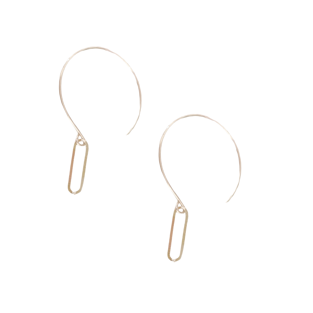 Sterling Silver Paperclip Drop Earrings