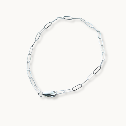 Sterling Silver Narrow Paperclip Bracelet