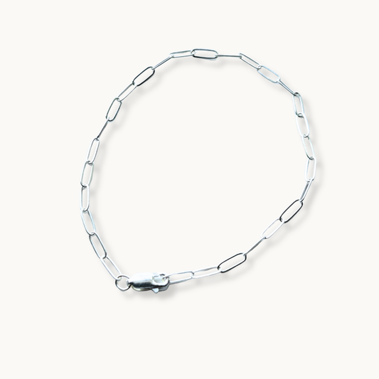 Sterling Silver Narrow Paperclip Bracelet