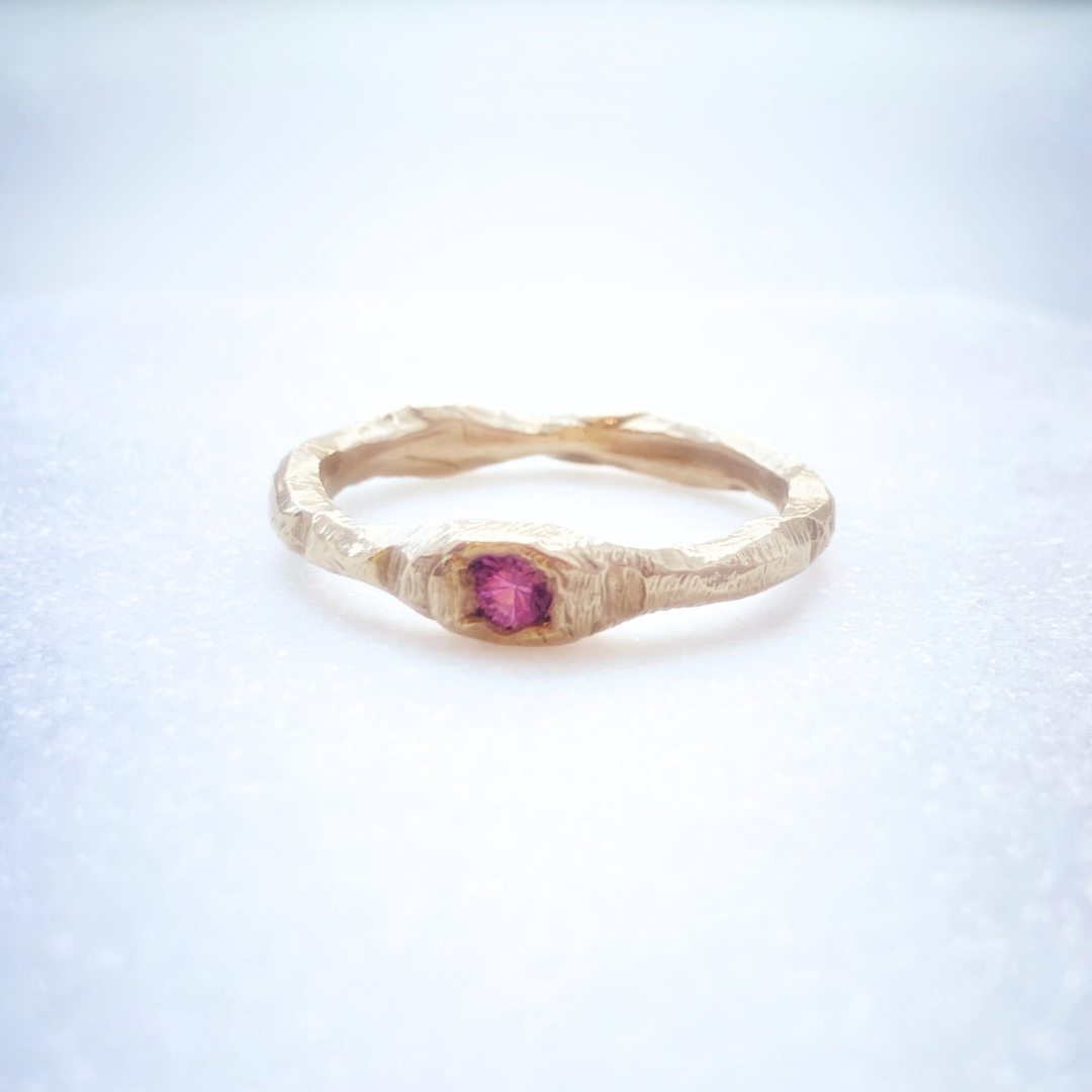 Size 7 Pink Sapphire 10k Yellow Gold Petra Ring or 14k