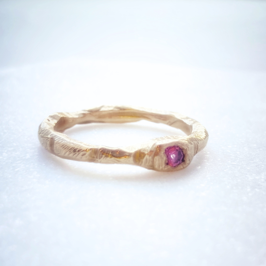 Size 7 Pink Sapphire 10k Yellow Gold Petra Ring or 14k