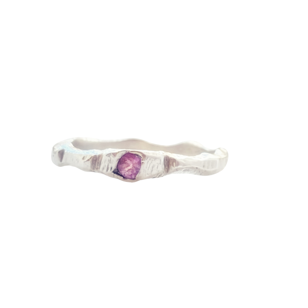 Size 7.5 Pink Sapphire Sterling Silver Petra Ring