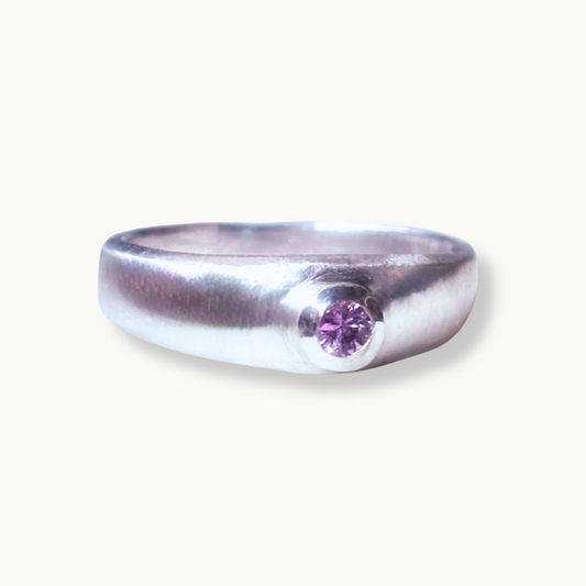 Sterling Silver Pink Sapphire Ring