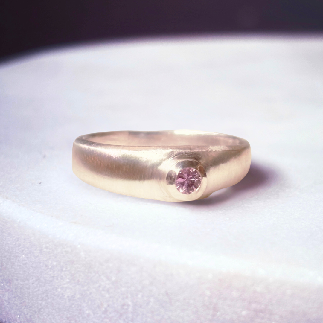 Gold Pink Sapphire Ring