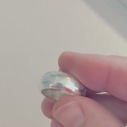 Sterling Silver Chunky Dome Band - Wide Statement Ring