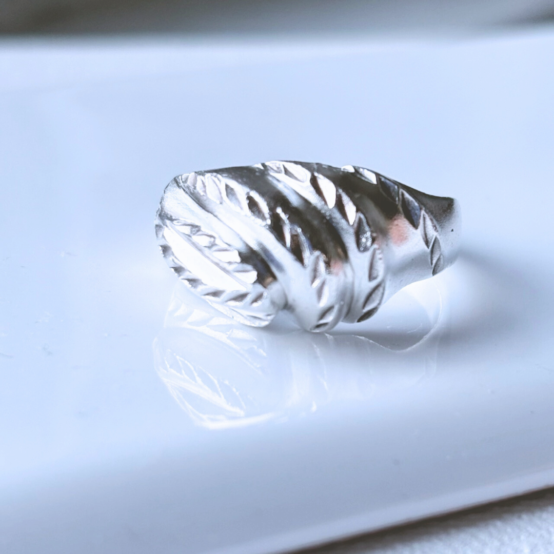Sterling Silver Sculptural Tapered Dome Ring