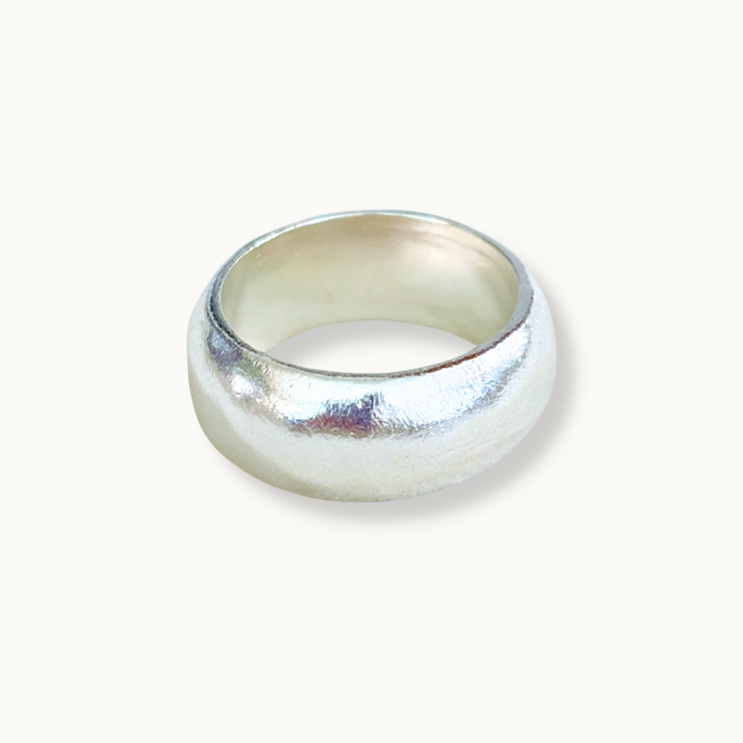 Sterling Silver Chunky Dome Band - Wide Statement Ring