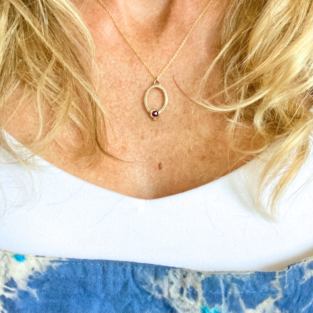 Sterling Silver Ruby Necklace