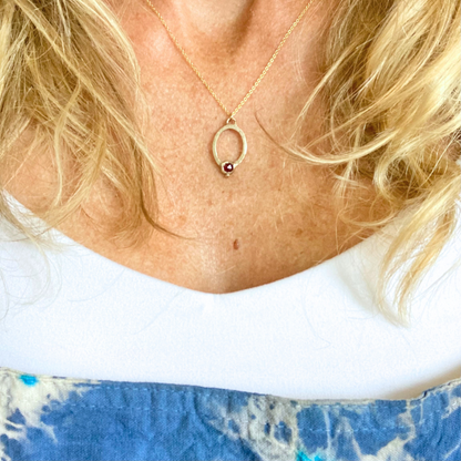 Sterling Silver Ruby Necklace