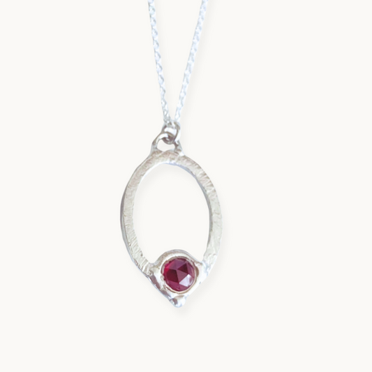 Sterling Silver Ruby Necklace