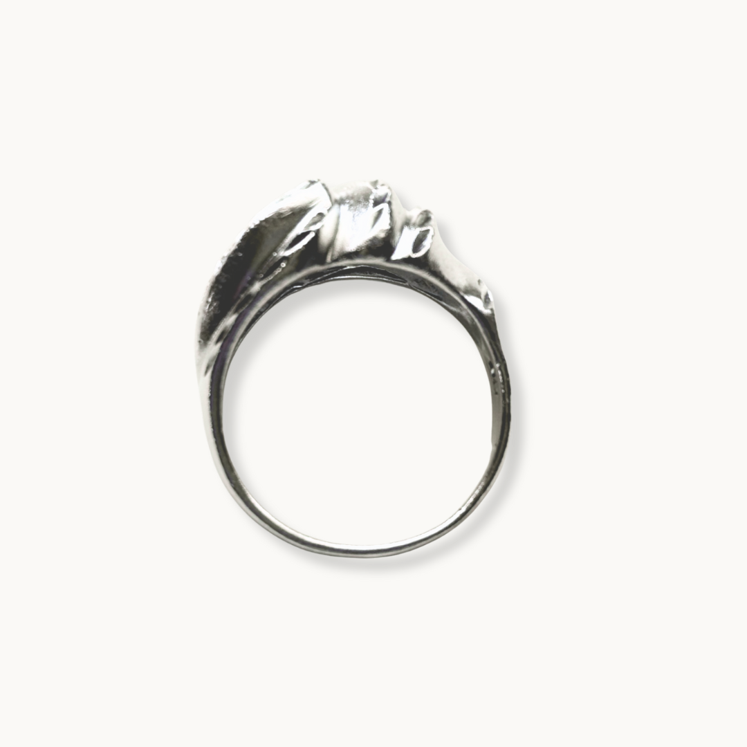 Sterling Silver Sculptural Tapered Dome Ring