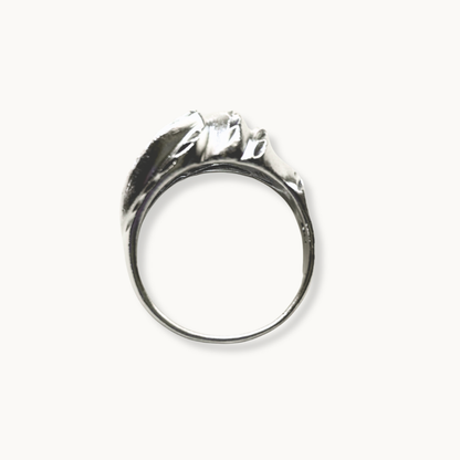 Sterling Silver Sculptural Tapered Dome Ring