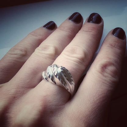 Sterling Silver Sculptural Tapered Dome Ring