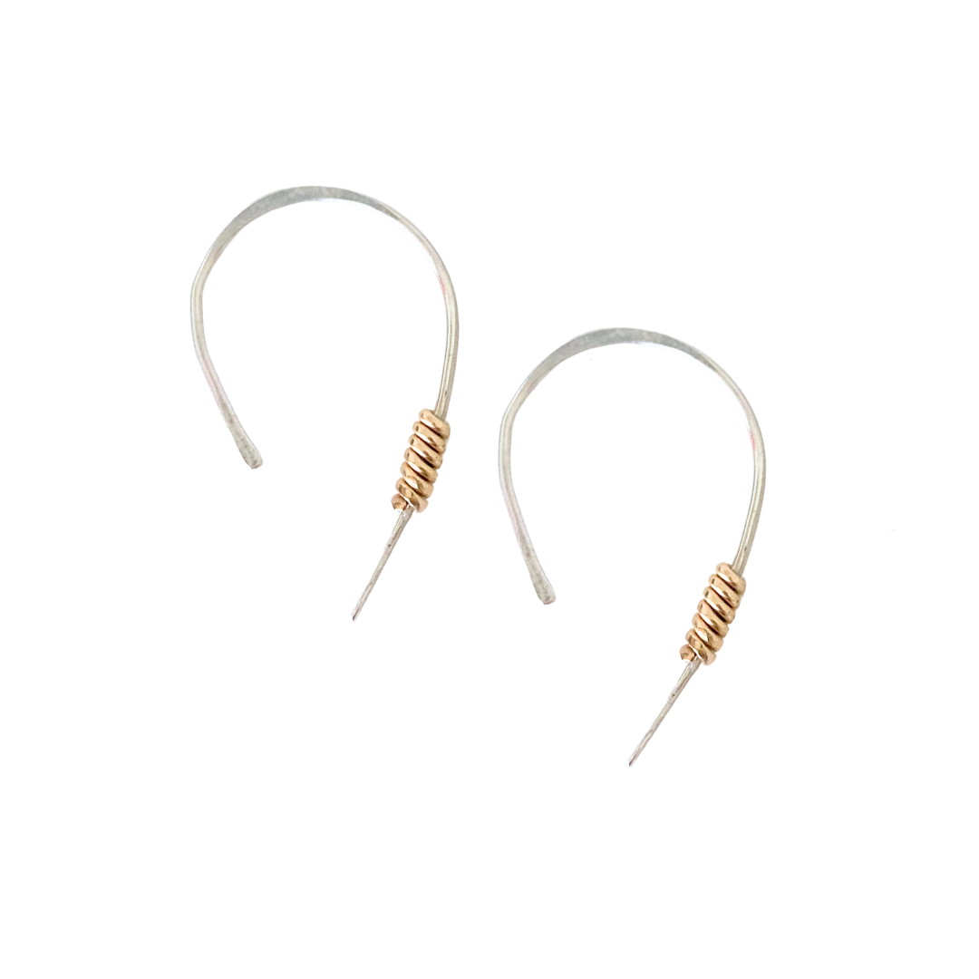 Sterling Silver Silhouette Ear Threader Earrings 14k Gold-filled Twist