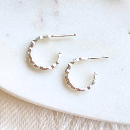 Sterling Silver Mini Hoop Post Earrings