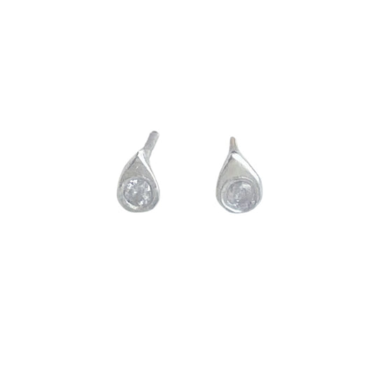 tiny tear drop earrings  |  sterling silver