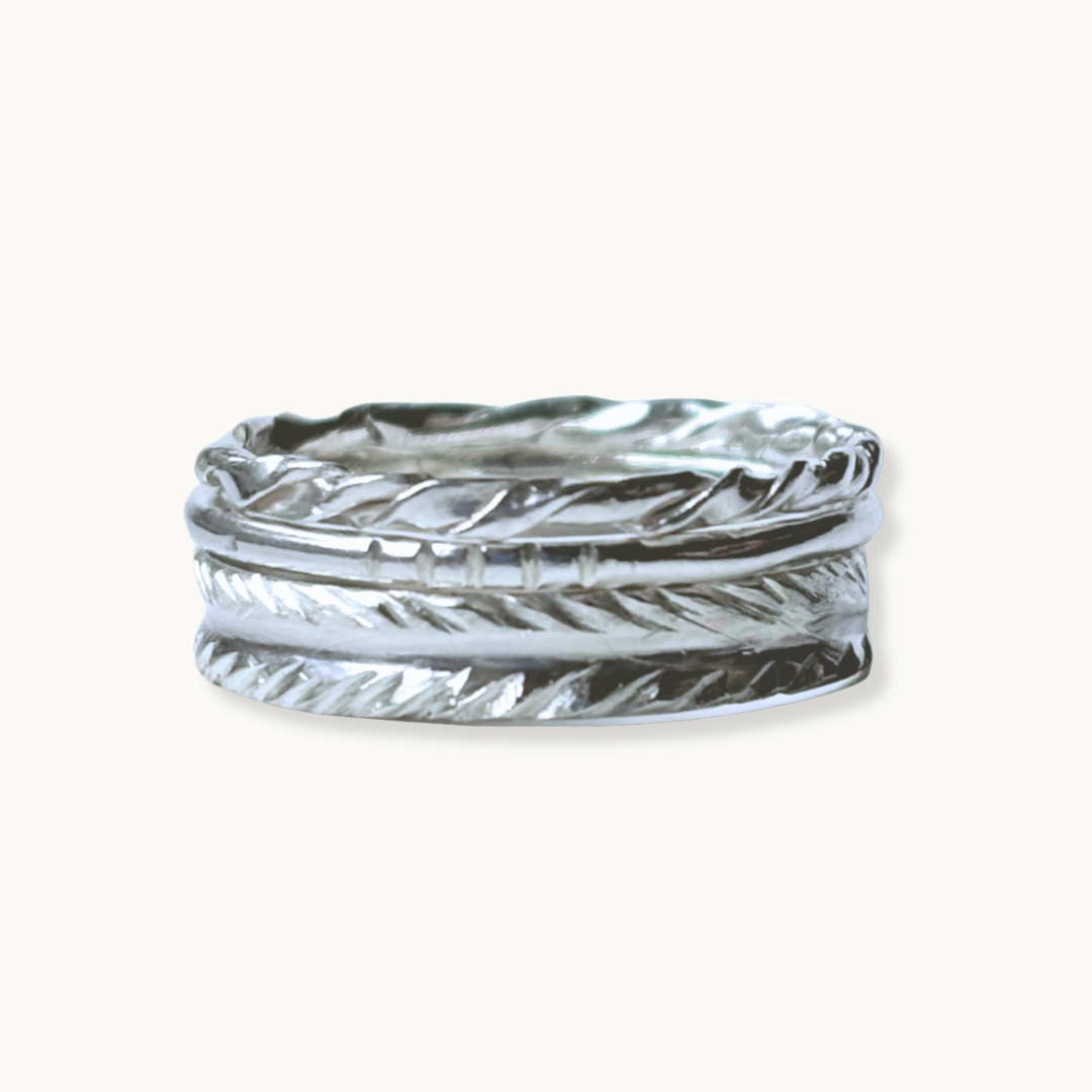 Sterling Silver Triad Ring Set 3-piece