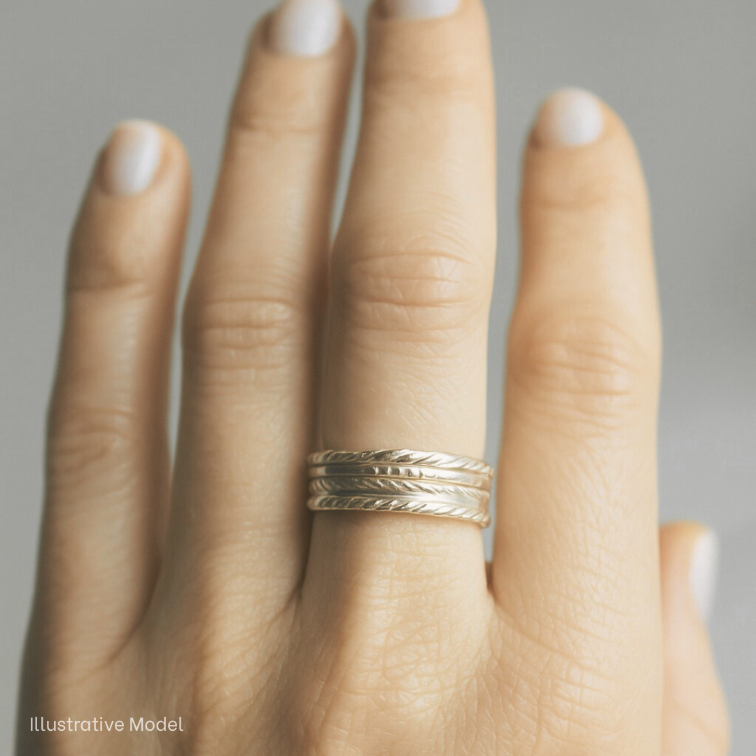 Sterling Silver Triad Ring Set 3-piece