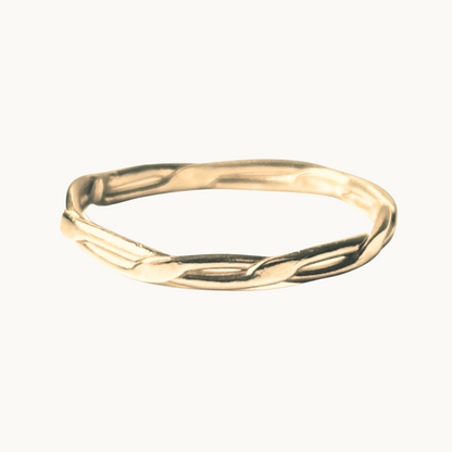 Gold Wide Twist Stacking Ring