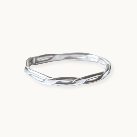 Sterling Silver Wide Twist Stacking Ring